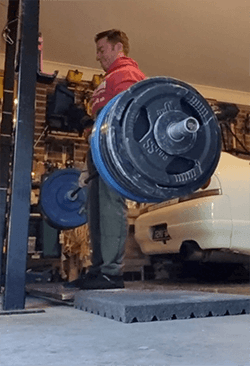 Adam deadlifting 245 kg